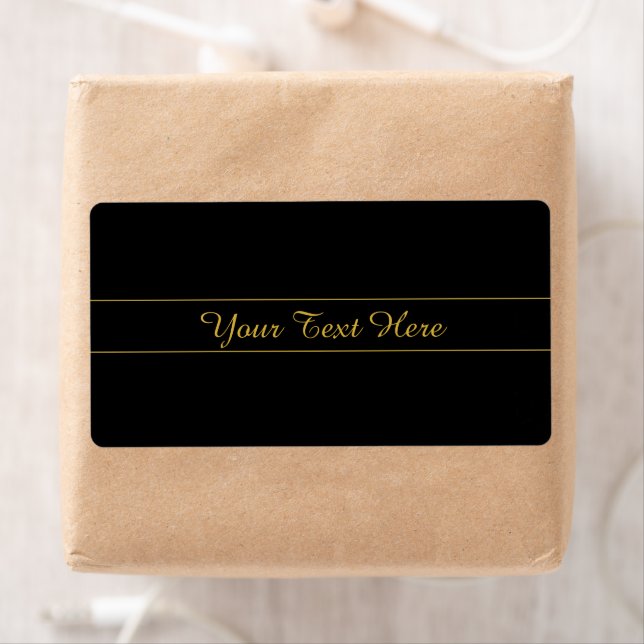 Simple Customizable Gold & Black Text Design  Fraktsedel (Insitu)