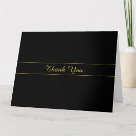 Simple Customizable Gold & Black Text Design  Kort