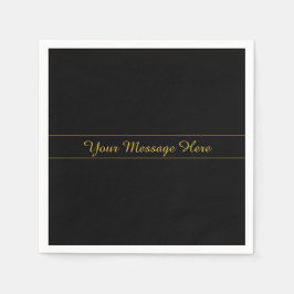 Simple Customizable Gold & Black Text Design  Pappersservett