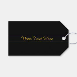 Simple Customizable Gold & Black Text Design  Presentetikett