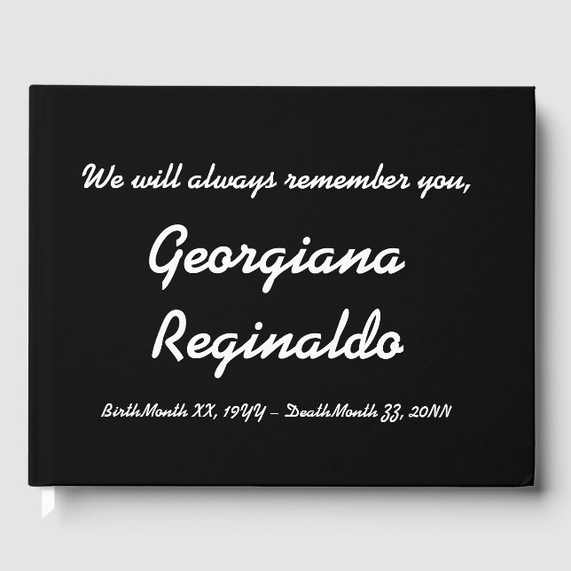 Simple & Customized Sympathy Guestbook Gästböcker (Framsida)