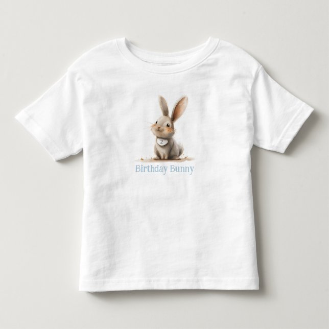 Simple Cute Bunny Birthday Barn T Shirt (Framsida)