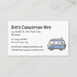 Simple Cute Campervan Hire Business Card Visitkort
