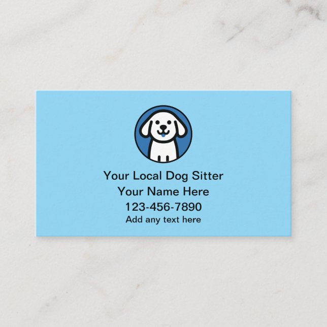 Simple Cute Dog Sitter And Walking  Visitkort (Framsida)