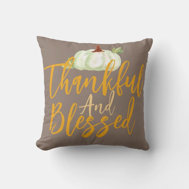 Simple Cute Happy thanksgiving Pumpkin Fall Kudde (Framsida)