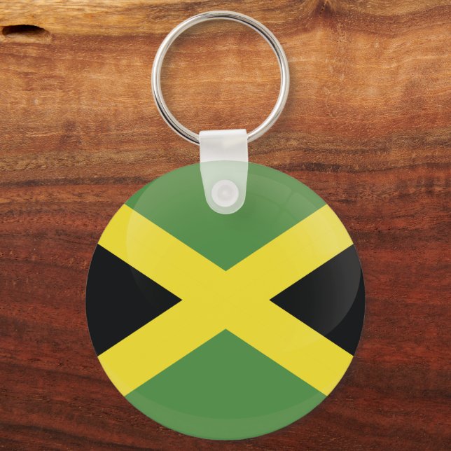 Simple Cute Jamaica flagga Nyckelring (Baksida)