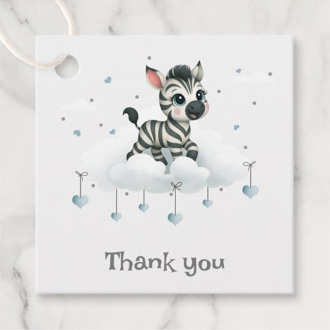 Simple cute little cartoon zebra  gåvor etiketter (Framsida)