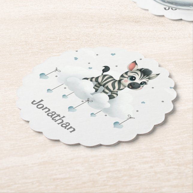 Simple cute little cartoon zebra  underlägg papper (Vinklad)