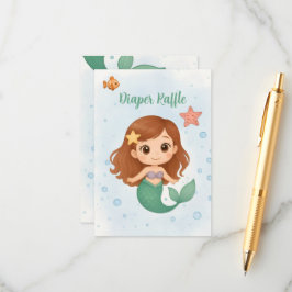 Simple cute little mermaid  enclosure card tilläggskort