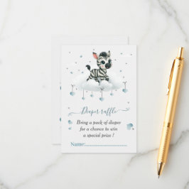 Simple cute little zebra baby shower tilläggskort