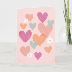 Simple Cute Modern Hearts Valentine Day Helgkort