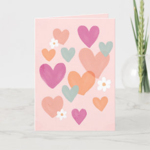 Simple Cute Modern Hearts Valentine Day Helgkort