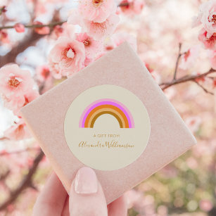 Simple Cute Retro Rainbow Personalized Gift From Runt Klistermärke