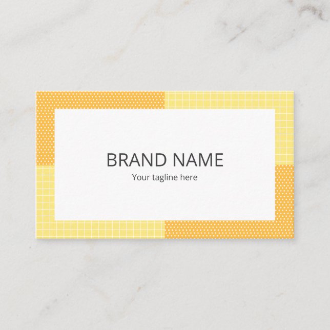 Simple Cute Yellow Orange Dot Check Pattern Backgr Visitkort (Framsida)