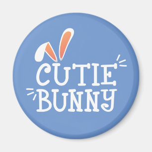 Simple Cutie Bunny Påsk Typografi Magnet