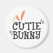 Simple Cutie Bunny Påsk Typografi | Magnet