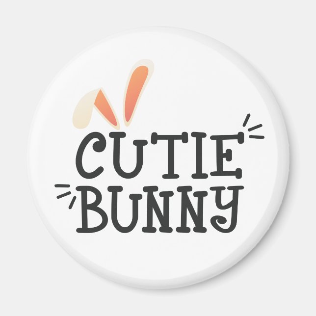 Simple Cutie Bunny Påsk Typografi | Magnet (Framsidan)