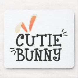 Simple Cutie Bunny Påsk Typografi | Mousepad Musmatta