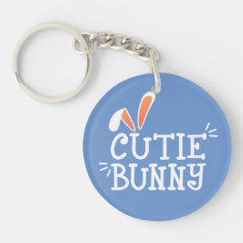 Simple Cutie Bunny Påsk Typografi | Nyckelkedja
