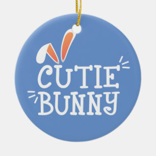 Simple Cutie Bunny Påsk Typografi Ornament