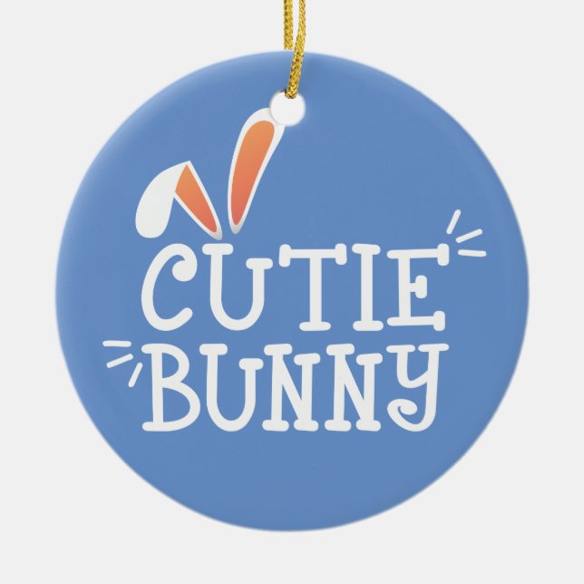 Simple Cutie Bunny Påsk Typografi | Ornament (Framsidan)