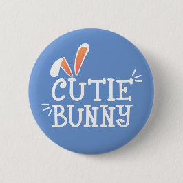 Simple Cutie Bunny Påsk Typografi | PIN-knapp Knapp