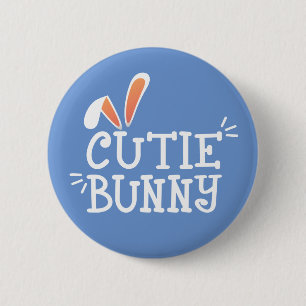 Simple Cutie Bunny Påsk Typografi PIN-knapp Knapp
