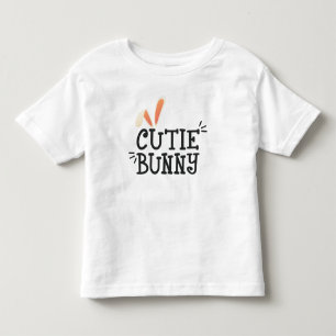 Simple Cutie Bunny Påsk Typografi T-Shirt