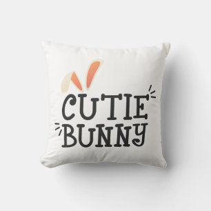 Simple Cutie Bunny Påsk Typography Dekorativ kudde