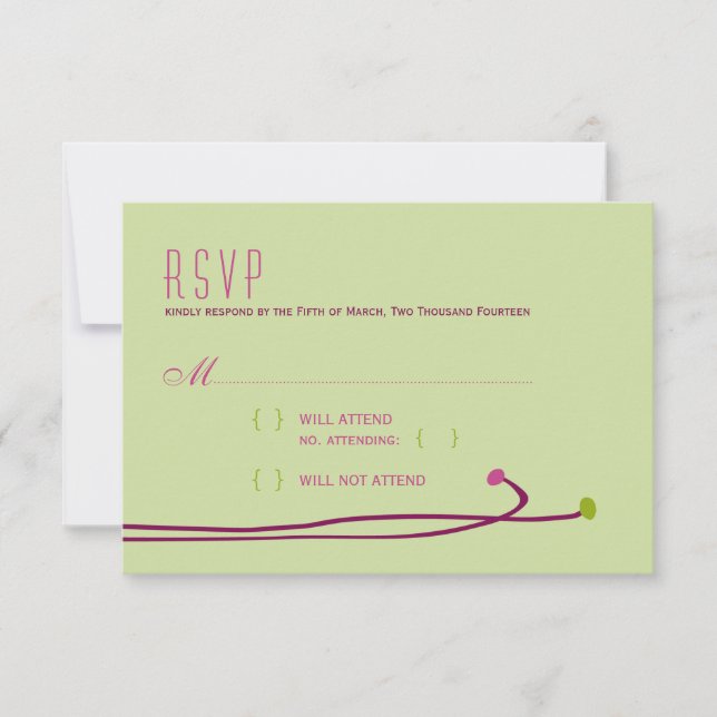 Simple Dahlia - Grönt och Lila OSA Kort (Framsida)