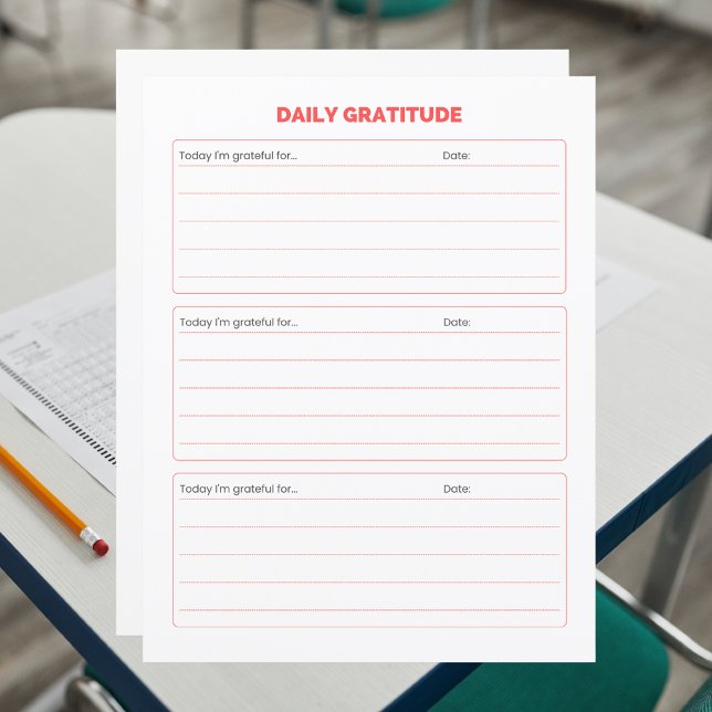 Simple Daily Gratitude Journal Worksheet (Skapare uppladdad)