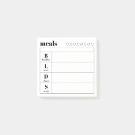 Simple Daily Meal Planner Sticky Notes Pad Post-it Block