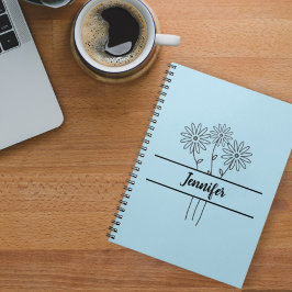 Simple daisies notebook for kids,back to school  anteckningsbok