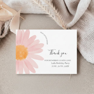 Simple Daisy One Floral 1st Birthday  Tack Kort