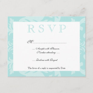 Simple Damask Robin's Egg Blue OSA Kort