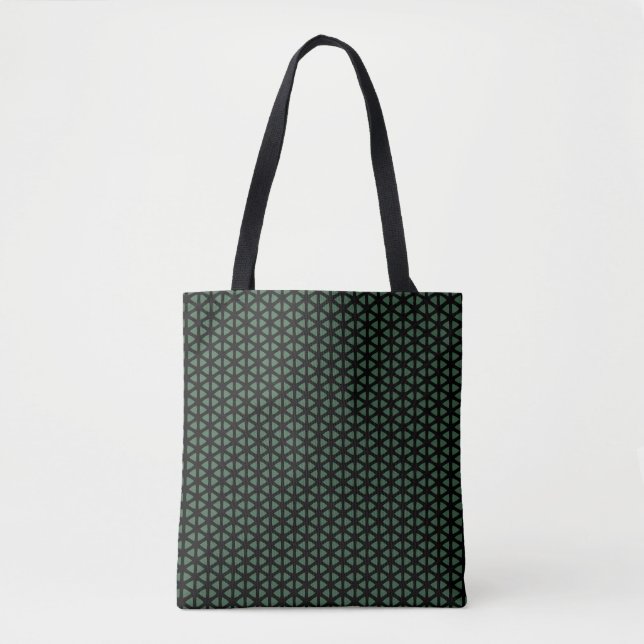Simple dark green and black line patterned Tote Tygkasse (Framsida)