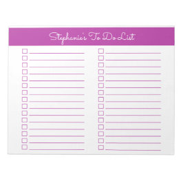Simple Dark Pink 8.5x11 Two Column Checklist Anteckningsblock