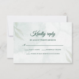 Simple Delicate Floral Wedding RSVP Card OSA Kort