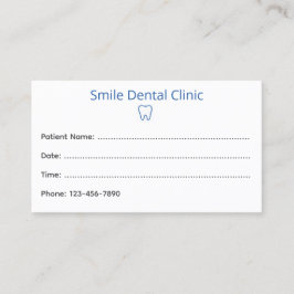 Simple Dental Appointment Card with Tooth Icon Tidsbeställning Kort