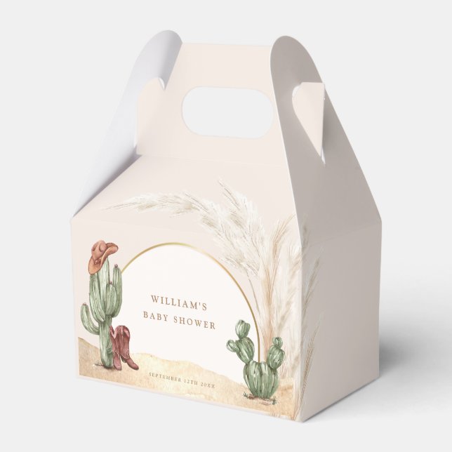 Simple Desert Boho Cactus Arch Baby Shower Presentaskar (Framsidan Sidan)