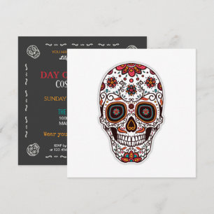 Simple Dia de Muertos Blommigt Skullinbjudan Inbjudningar