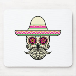 Simple Dia de Muertos Skull med Hat | Mousepad Musmatta