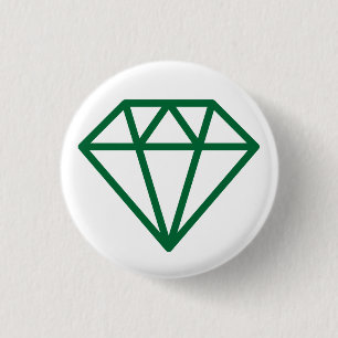 Simple Diamond - Forest Grönt on White Knapp