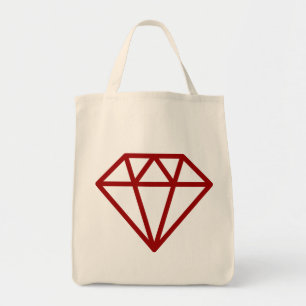 Simple Diamond - Ruby Red on Natural Tygkasse