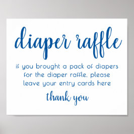 Simple Diaper Raffle | Blått babyskor för ljus Poster