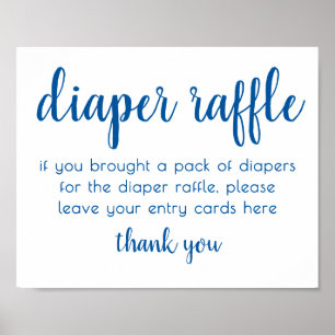 Simple Diaper Raffle   Blått babyskor för ljus Poster
