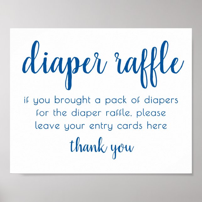 Simple Diaper Raffle | Blått babyskor för ljus Poster (Framsidan)