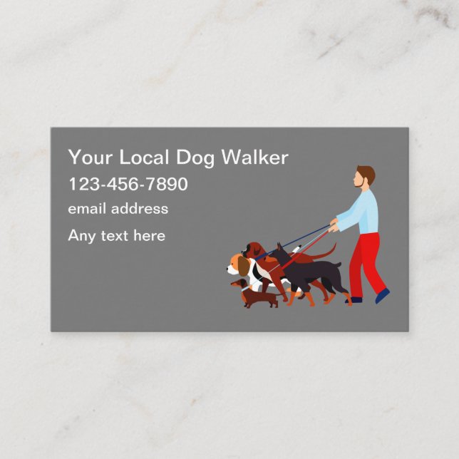 Simple Dog Walker Service Modern  Visitkort (Framsida)