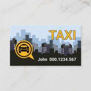 Simple Downtown Skyline Taxi Ride Visitkort
