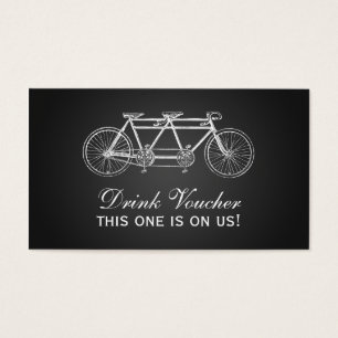 Simple Drink Voucher Tandem Bike Black Visitkort